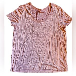 a new day Rose Gold Metallic Flowy Scoop Neck Tee XXL EUC